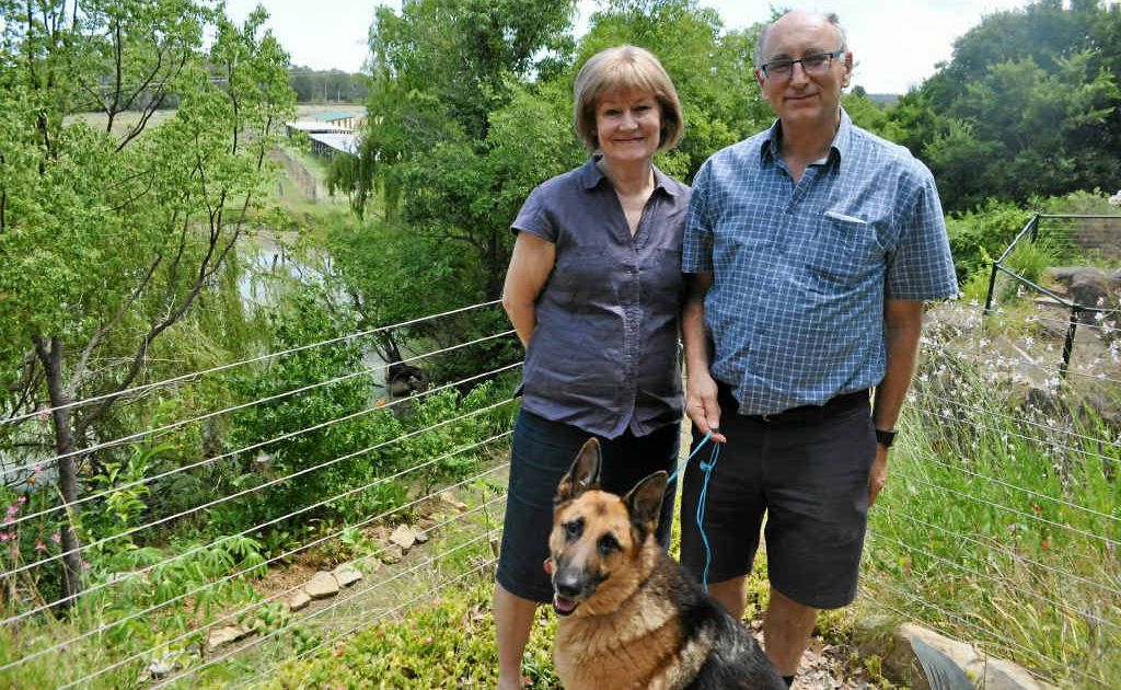 After up to 14 feet of water came through their Canning St property, Glennis and Peter Rodeck are getting ready for the open garden in March. After up to 14 feet of water came through their Canning St property, Glennis and Peter Rodeck are getting ready for the open garden in March.